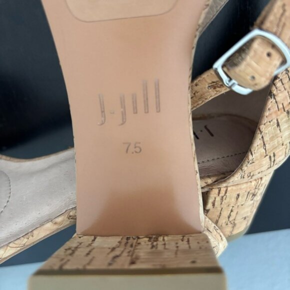 J Jill Women's Ariane Block Cork Strappy Heel Sandals Shoes Size 7.5 - Picture 3 of 11